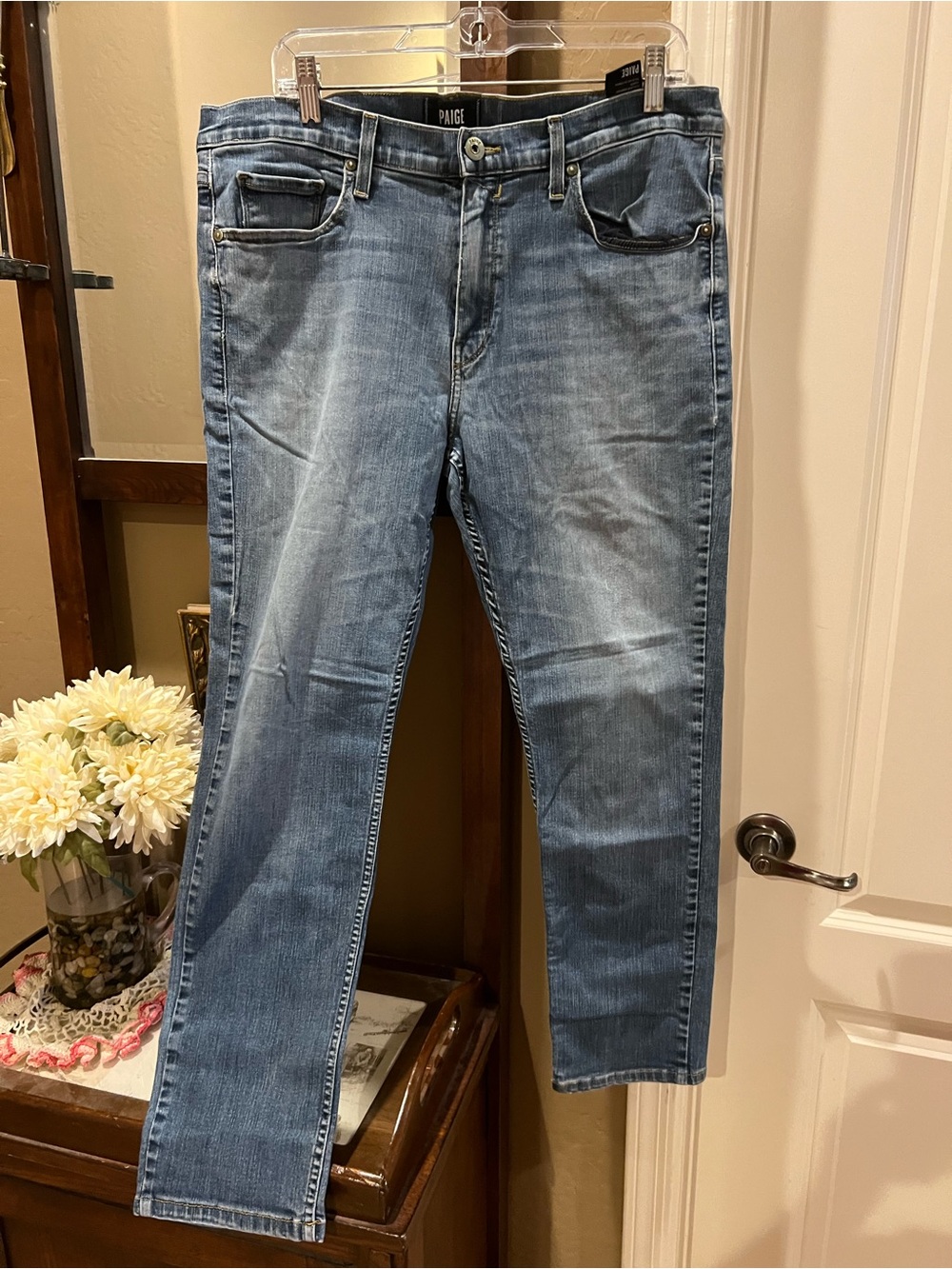PAIGE Light Blue Straight Leg Men's Jeans